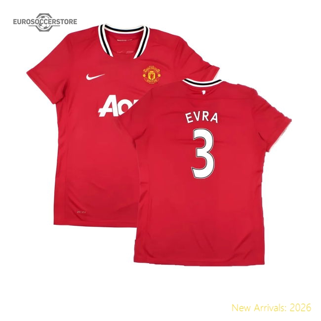 Manchester United 2011-12 Home Shirt (Women\'s) ((Very Good) M) (Evra 3)-Vantage Point Soccer