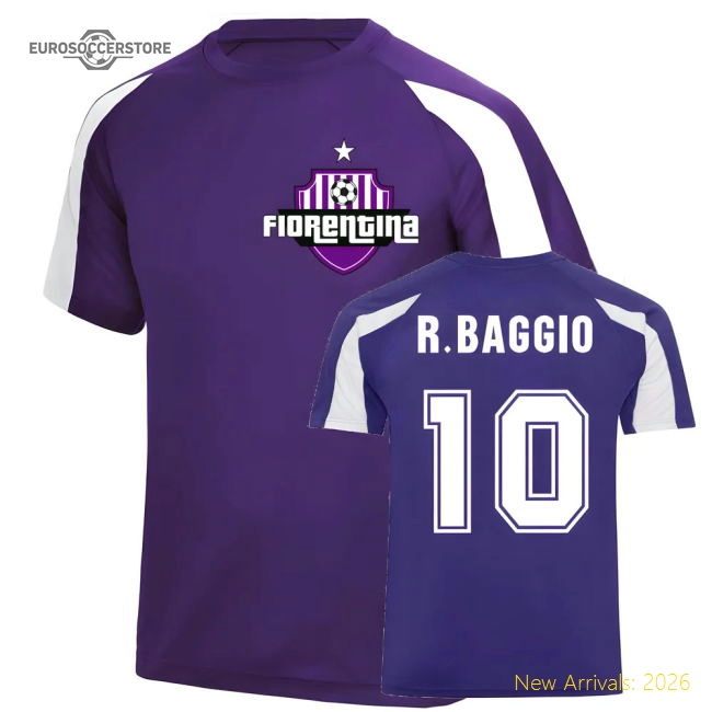 Roberto Baggio Fiorentina Sports Training Jersey (Purple)-Vantage Point Soccer