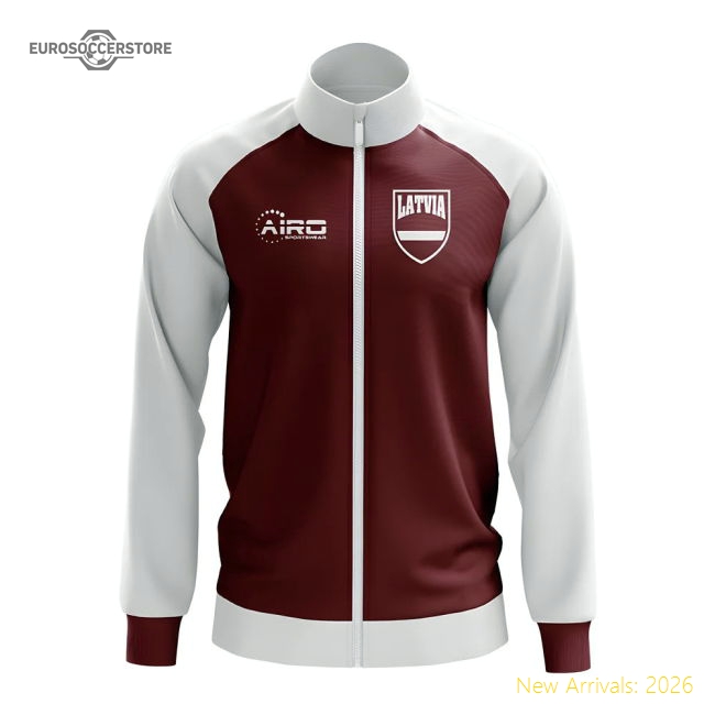 Latvia Concept Football Track Jacket (Red)-Vantage Point Soccer