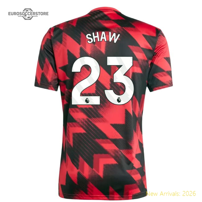 2025-2026 Man Utd Pre-Match Shirt (Red) (Shaw 23)-Vantage Point Soccer