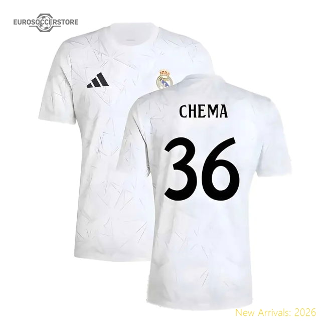 2024-2025 Real Madrid Pre-Match Shirt (White) (Chema 36)-Vantage Point Soccer