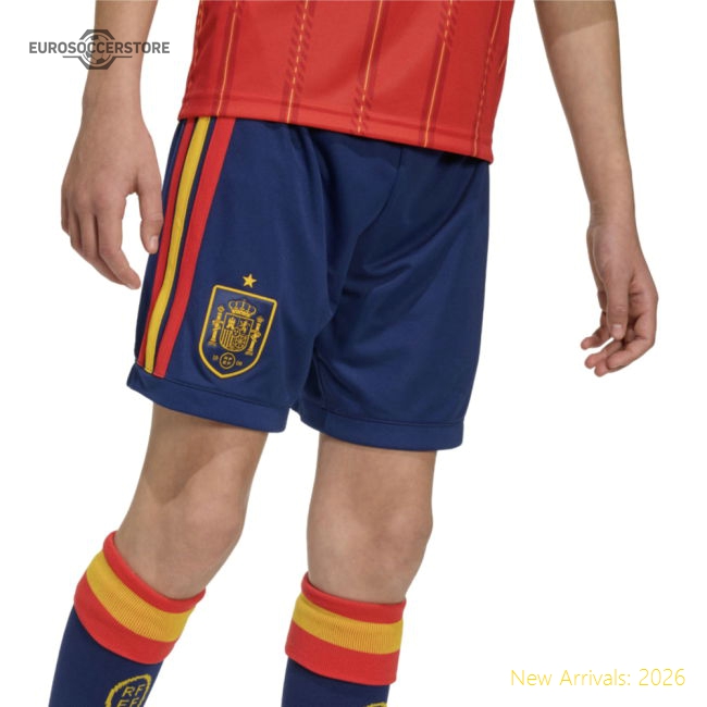 2026-2027 Spain Home Shorts (Dark Blue) - Kids-Vantage Point Soccer