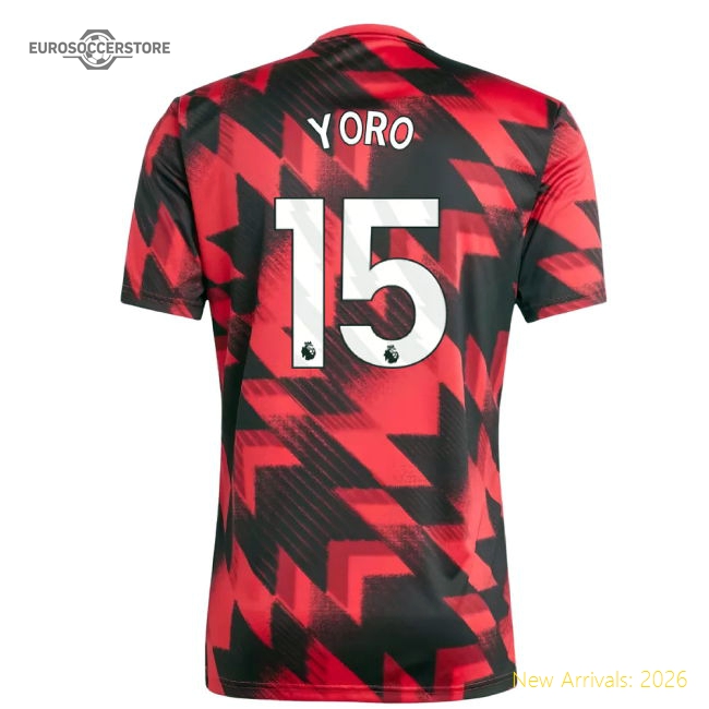 2025-2026 Man Utd Pre-Match Shirt (Red) (Yoro 15)-Vantage Point Soccer