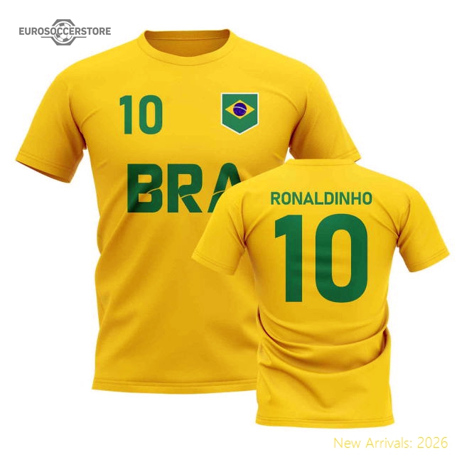 Ronaldinho Country Code Hero T-Shirt (Yellow)-Vantage Point Soccer