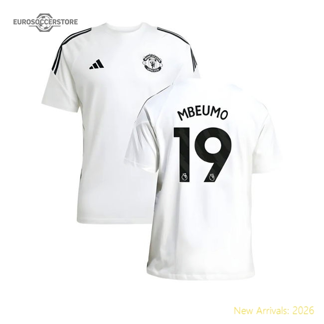 2025-2026 Man Utd Training Tee (White) (Mbeumo 19)-Vantage Point Soccer