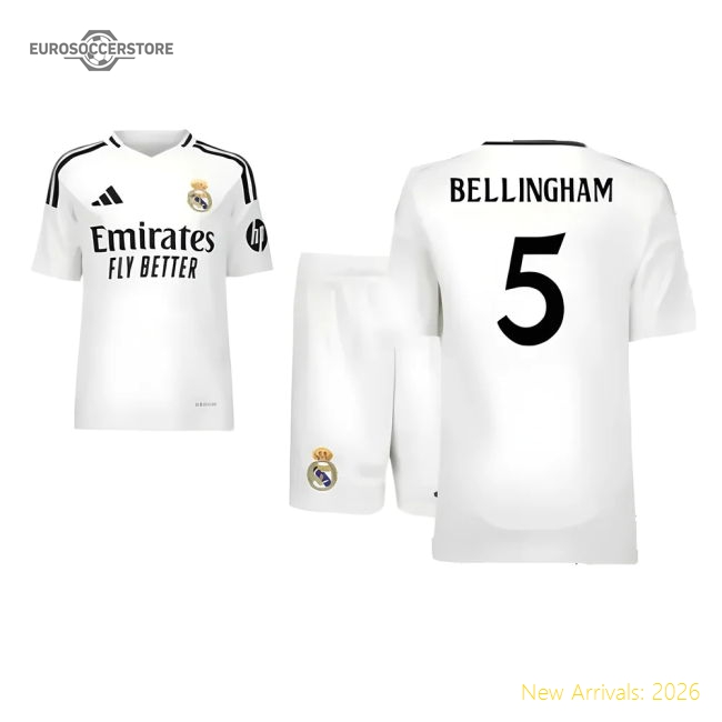 2024-2025 Real Madrid Home Youth Kit (Bellingham 5)-Vantage Point Soccer