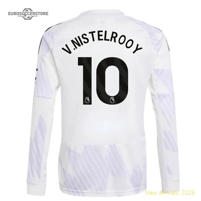 2025-2026 Man Utd Long Sleeve Away Shirt (Kids) (V.Nistelrooy 10)-Vantage Point Soccer