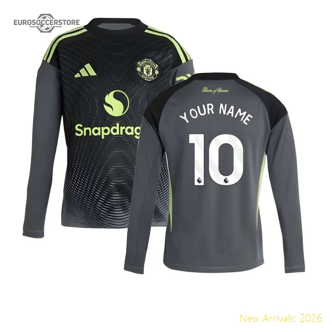 2025-2026 Man Utd Home Goalkeeper Shirt (Grey) - Kids (Your Name)-Vantage Point Soccer
