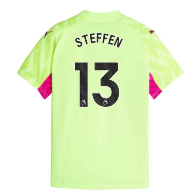 2023-2024 Man City SS Goalkeeper Shirt (Yellow) (Steffen 13)-Vantage Point Soccer