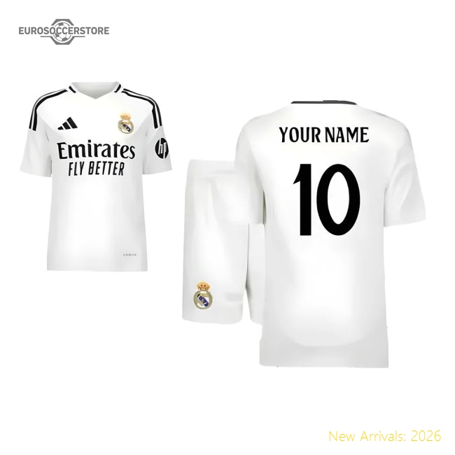 2024-2025 Real Madrid Home Youth Kit (Your Name)-Vantage Point Soccer