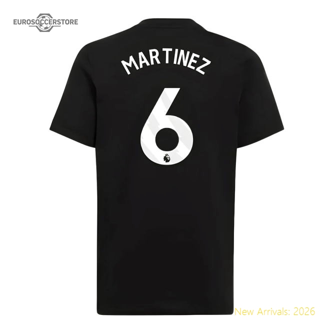 2025-2026 Man Utd EU Training Tee (Black) (Martinez 6)-Vantage Point Soccer