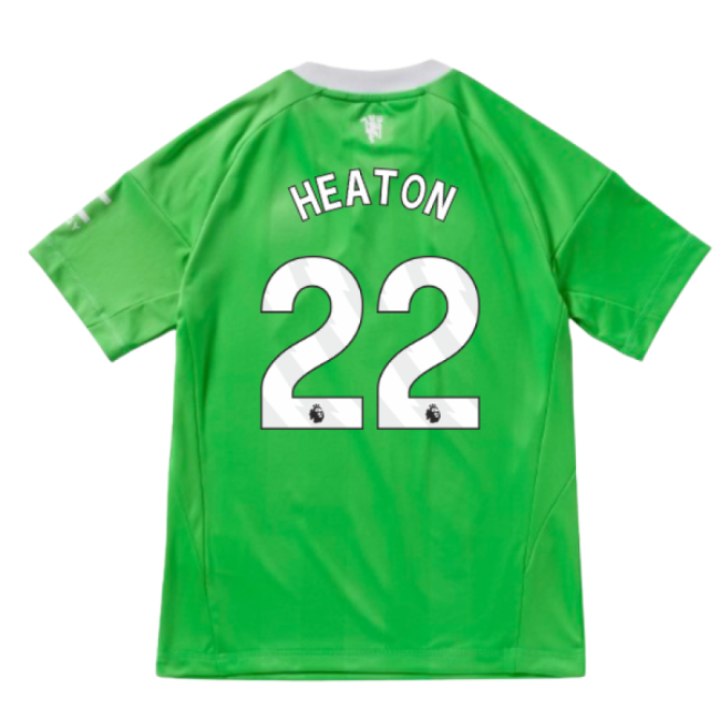 2025-2026 Man Utd Third Goalkeeper Shirt (Green) - Kids (Heaton 22)-Vantage Point Soccer