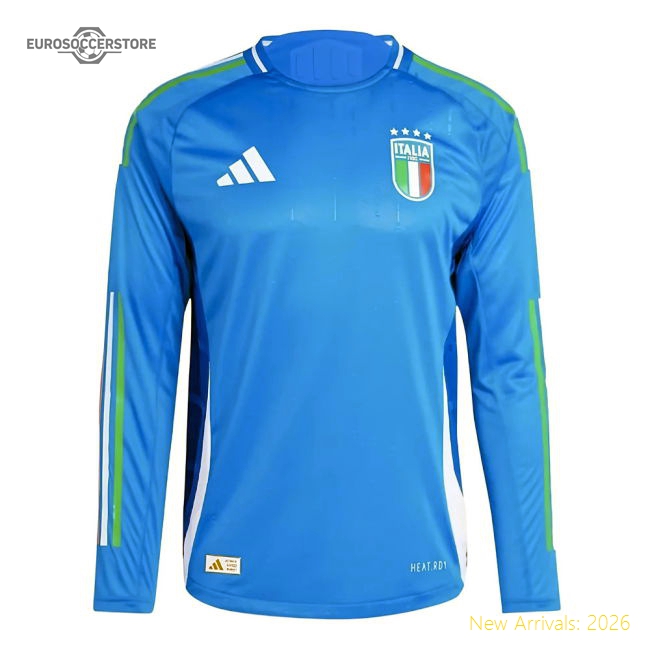 2024-2025 Italy Authentic Long Sleeve Home Shirt (BARELLA 18)-Vantage Point Soccer