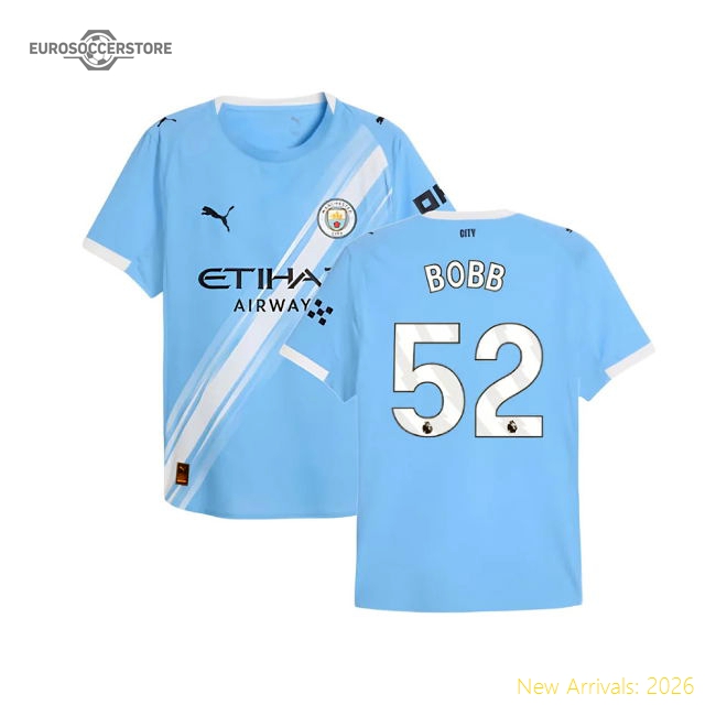 2025-2026 Man City Authentic Home Shirt (Bobb 52)-Vantage Point Soccer