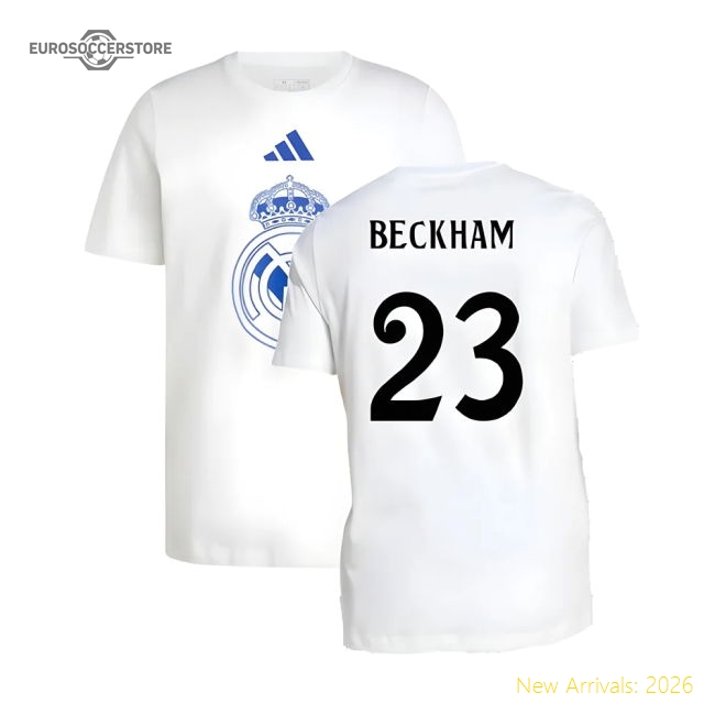 2024-2025 Real Madrid DNA Graphic Tee (White) (Beckham 23)-Vantage Point Soccer
