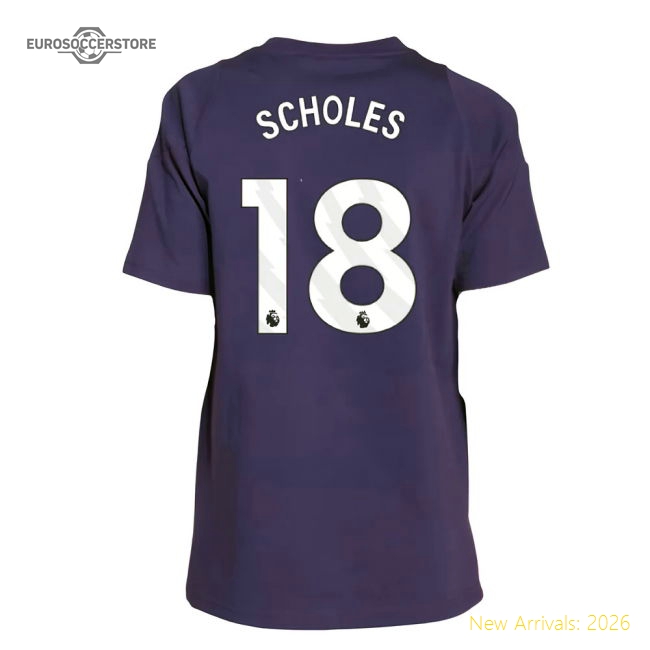 2025-2026 Man Utd Training Tee (Aurora Plum) - Kids (Scholes 18)-Vantage Point Soccer