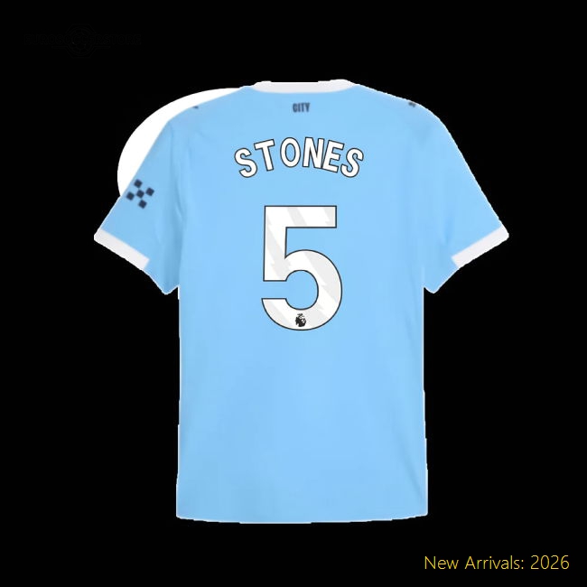 2025-2026 Man City Authentic Home Shirt (Stones 5)-Vantage Point Soccer