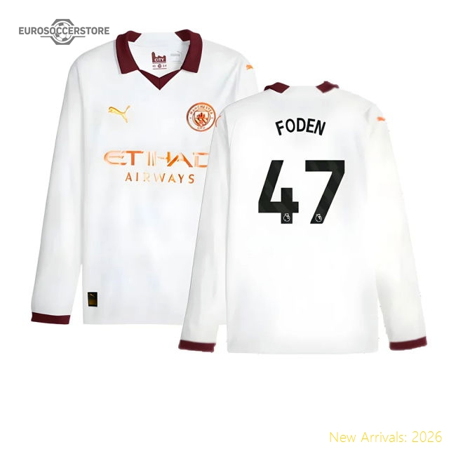 2023-2024 Man City Long Sleeve Away Shirt (FODEN 47)-Vantage Point Soccer