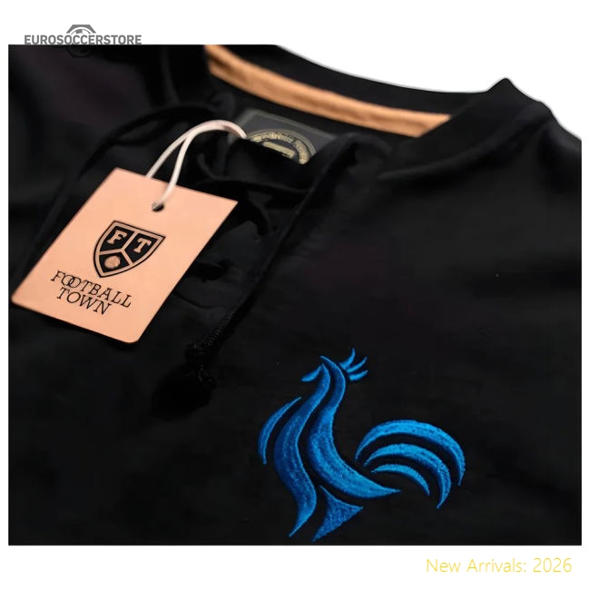 France Retro Shirt Black Les Bleus-Vantage Point Soccer