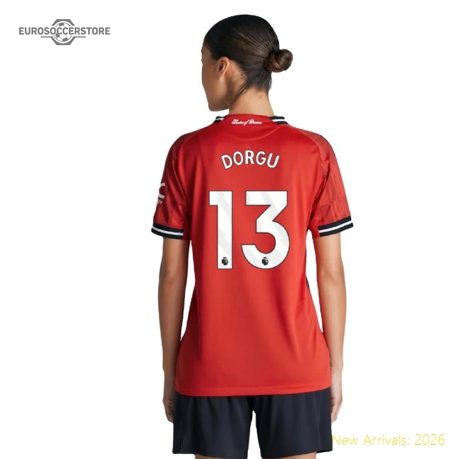 2025-2026 Man Utd Authentic Home Shirt (Womens) (Dorgu 13)-Vantage Point Soccer