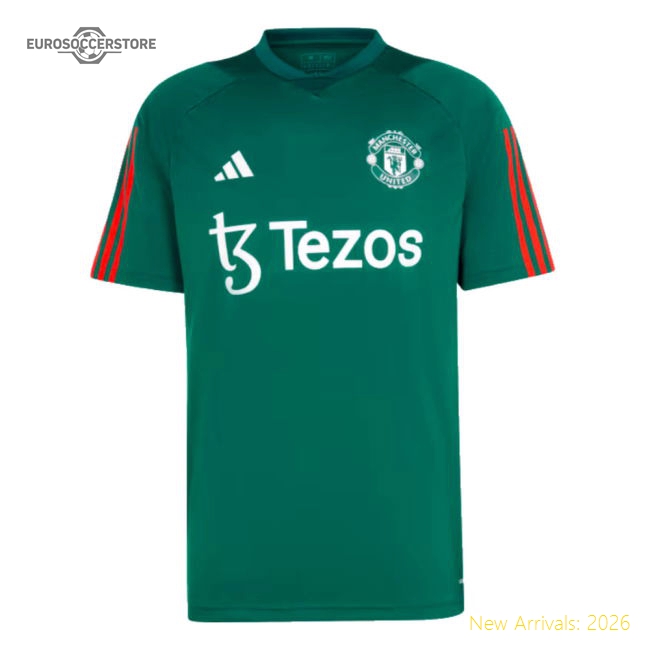 2023-2024 Man Utd Training Shirt (Green) (Mainoo 37)-Vantage Point Soccer