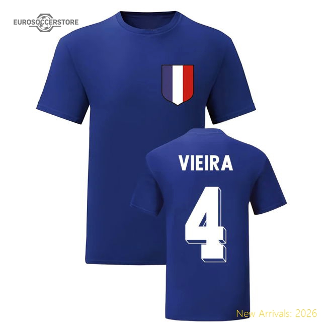 Patrick Vieira France National Hero Tee\'s (Blue)-Vantage Point Soccer