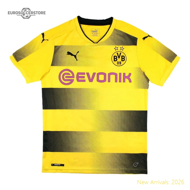 Borussia Dortmund 2017-18 Home Shirt (Aubameyang #17) (Excellent)-Vantage Point Soccer