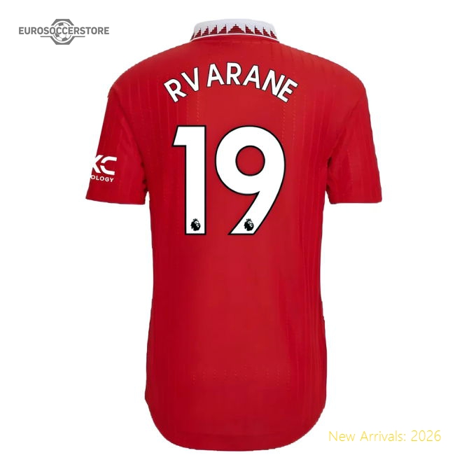 2022-2023 Man Utd Authentic Home Shirt (R VARANE 19)-Vantage Point Soccer