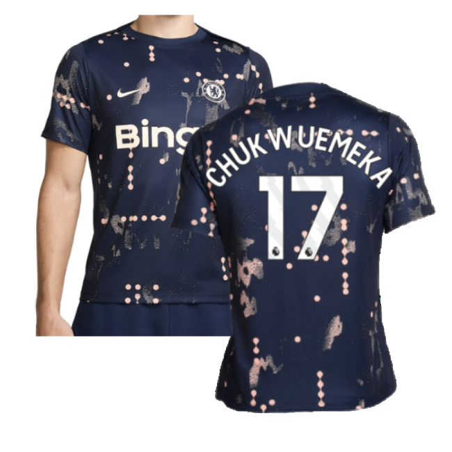 2024-2025 Chelsea Academy Pro Pre-Match Shirt (Obsidian) (Chukwuemeka 17)-Vantage Point Soccer