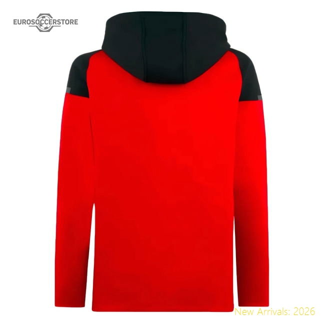 2023-2024 AC Milan Casuals Hooded Jacket (Red)-Vantage Point Soccer