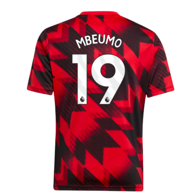 2025-2026 Man Utd Pre-Match Shirt (Red) - Kids (Mbeumo 19)-Vantage Point Soccer
