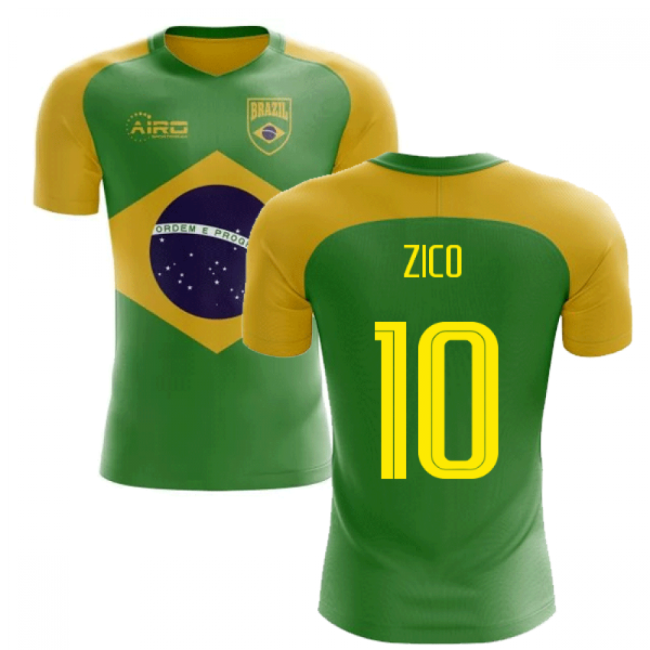 2025-2026 Brazil Flag Concept Football Shirt (Zico 10)-Vantage Point Soccer