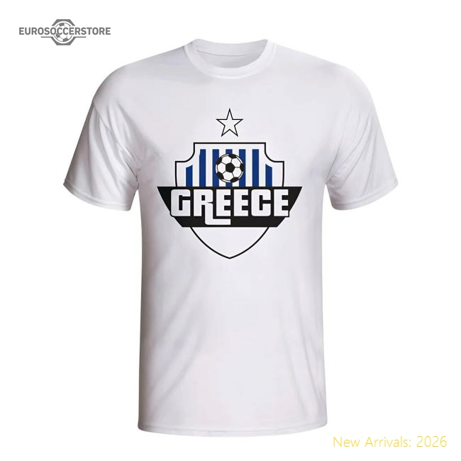 Greece Country Logo T-shirt (white)-Vantage Point Soccer
