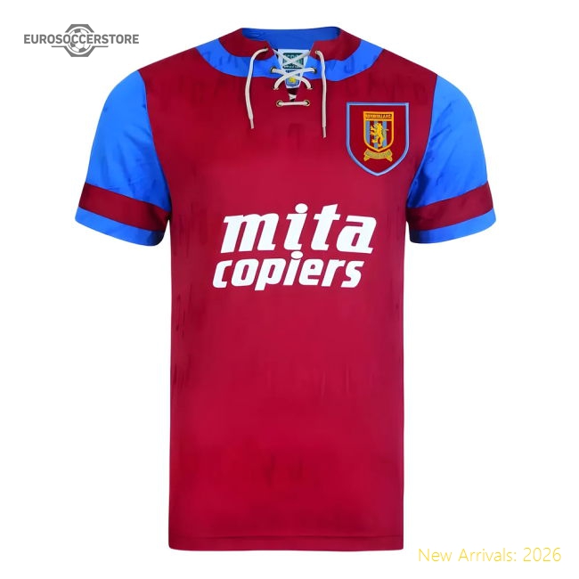 Score Draw Aston Villa 1992 Retro Football Shirt (McGrath 5)-Vantage Point Soccer