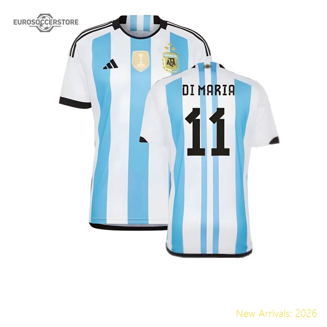 Argentina 2022 World Cup Winners Home Shirt (DI MARIA 11)-Vantage Point Soccer