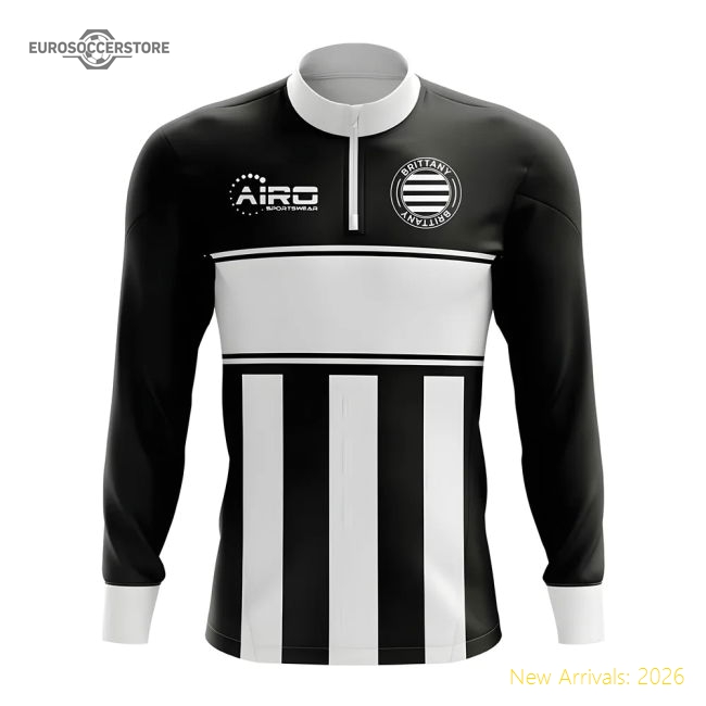 Brittany Concept Football Half Zip Midlayer Top (Black-White)-Vantage Point Soccer