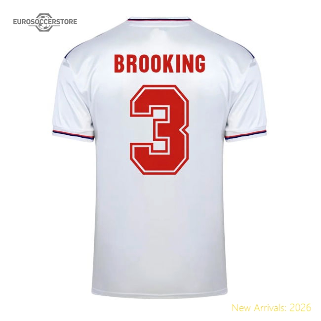 Score Draw England World Cup 1982 Home Shirt (Brooking 3)-Vantage Point Soccer
