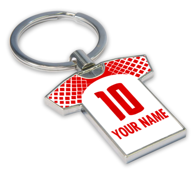 Personalised RB Leipzig Football Shirt Key Ring-Vantage Point Soccer