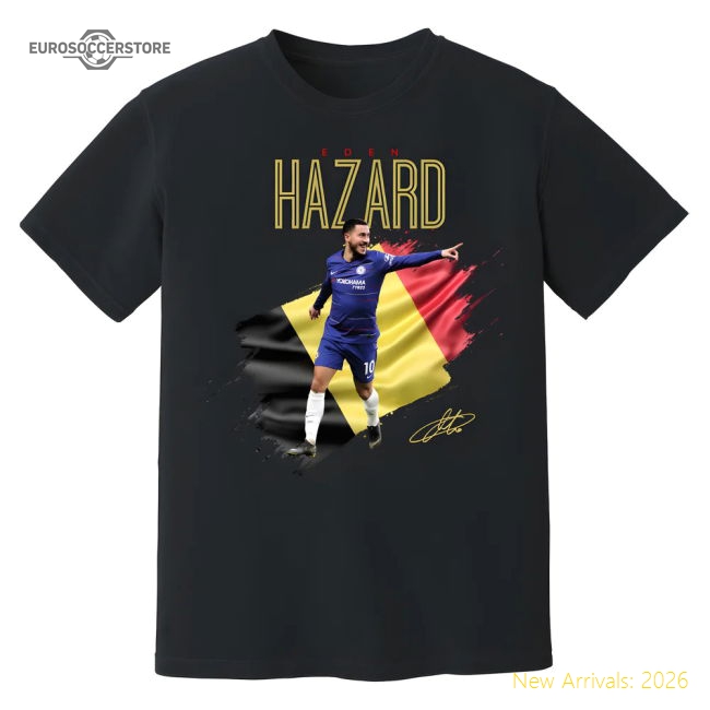 Eden Hazard Chelsea Celebration T-Shirt (Black)-Vantage Point Soccer