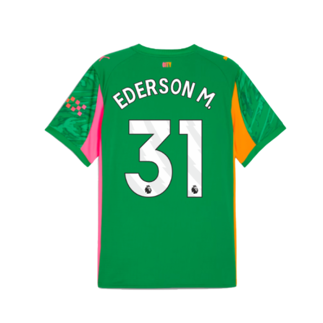 2025-2026 Man City Goalkeeper Away Shirt (Green) (Ederson M. 31)-Vantage Point Soccer