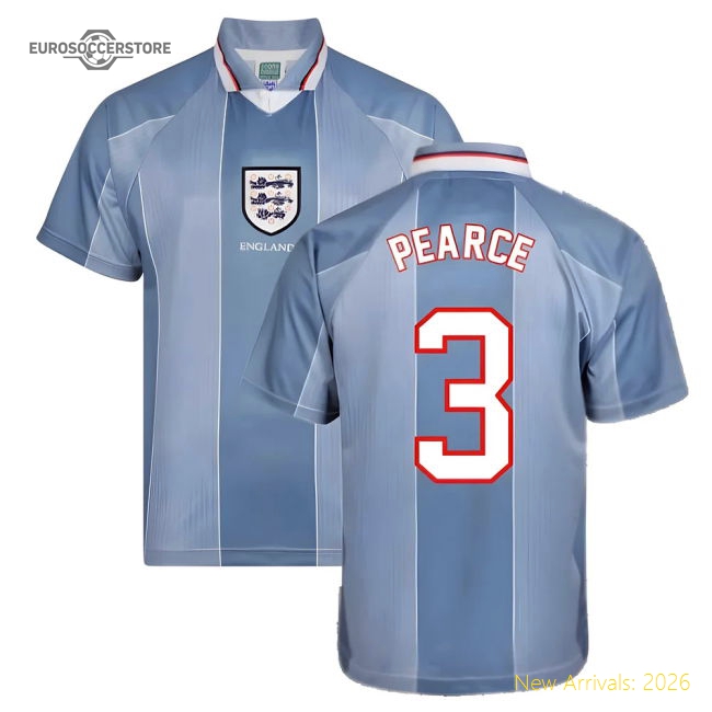 Score Draw England 1996 Away Euro Championship Retro Football Shirt (PEARCE 3)-Vantage Point Soccer