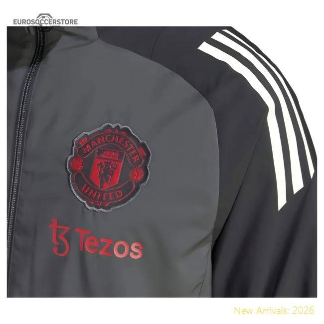 2024-2025 Man Utd EU Presentation Jacket (Carbon)-Vantage Point Soccer