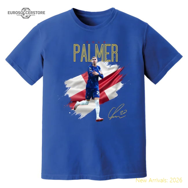 Cole Palmer Chelsea Celebration T-Shirt (Blue)-Vantage Point Soccer