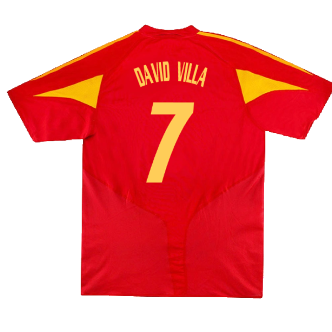 Spain 2004-06 Home Shirt ((Very Good) XL) (David Villa 7)-Vantage Point Soccer