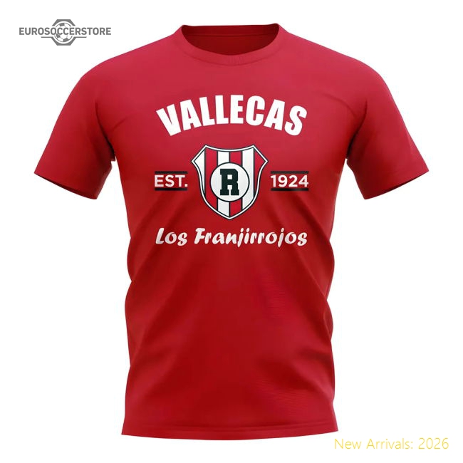Rayo Vallecano Established Football T-Shirt (Red)-Vantage Point Soccer