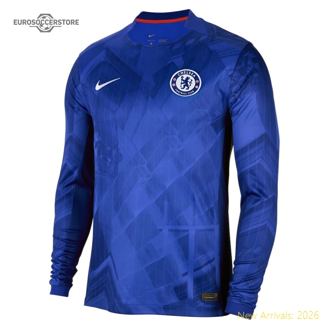 2025-2026 Chelsea Home Long Sleeve Shirt (Hazard 10)-Vantage Point Soccer