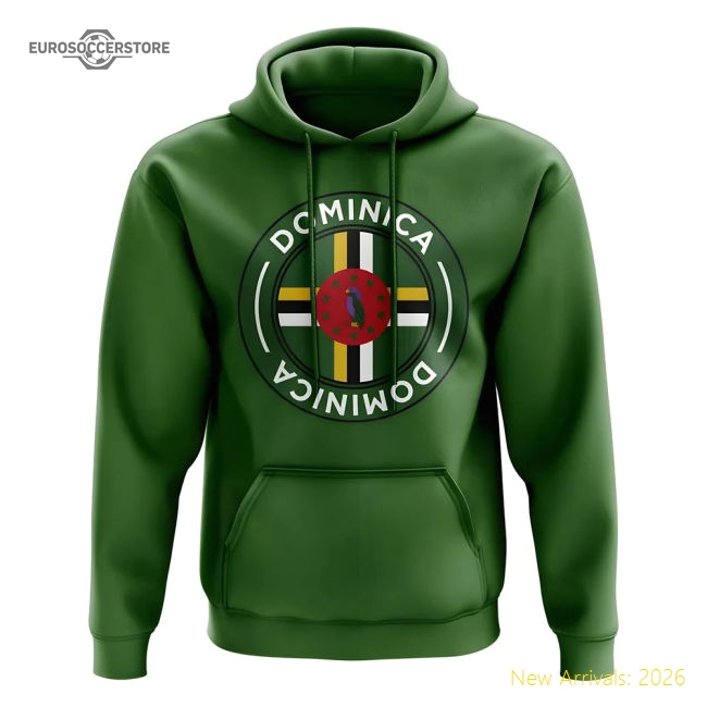 Dominica Football Badge Hoodie (Green)-Vantage Point Soccer