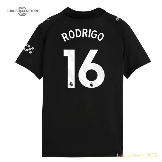 2025-2026 Man City Away Shirt (Kids) (Rodrigo 16)-Vantage Point Soccer