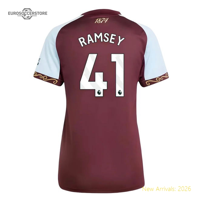 2025-2026 Aston Villa Home Shirt (Womens) (Ramsey 41)-Vantage Point Soccer
