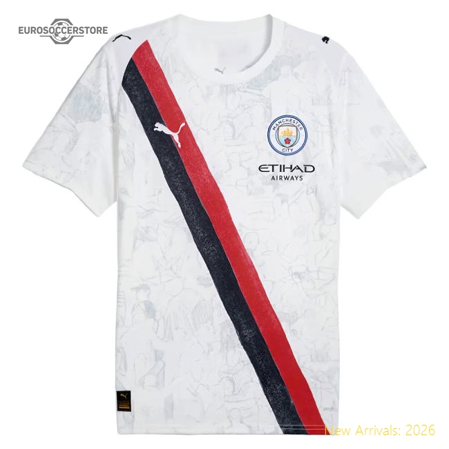2025-2026 KIDSUPER x Manchester City CWC Shirt (White) (Doku 11)-Vantage Point Soccer